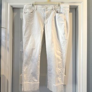 EUC J Jill white authentic fit cropped jeans 14